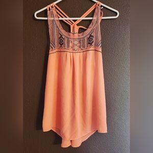Vanity Coral Sleeveless Blouse Size M